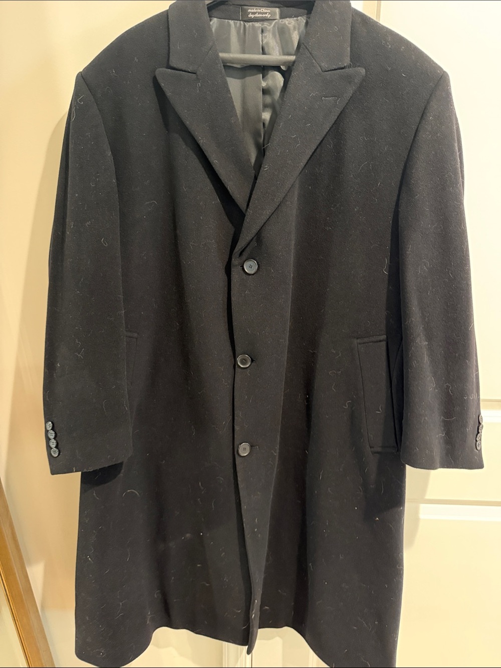 Calvin Klein Black Men's Single-Breasted Topcoat